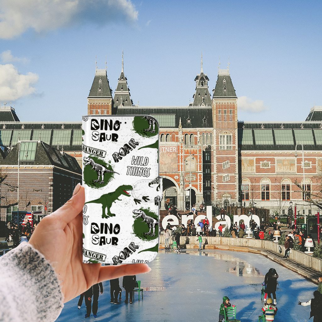 Telefoonhoesje met Pasjes voor iPhone 13 Pro Max Dinosaurus