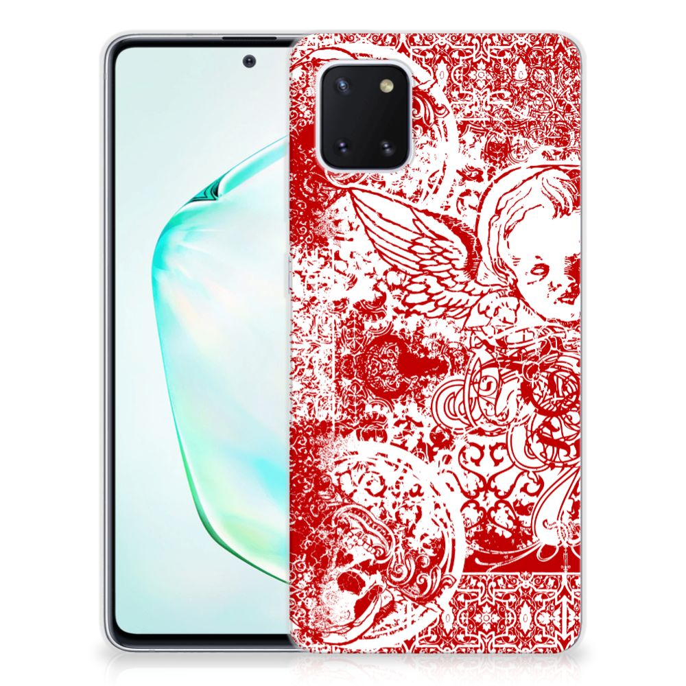 Silicone Back Case Samsung Galaxy Note 10 Lite Angel Skull Rood