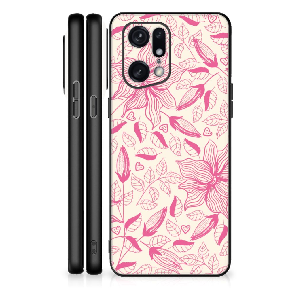 OPPO Find X5 Pro Bloemen Hoesje Pink Flowers B2C Telecom