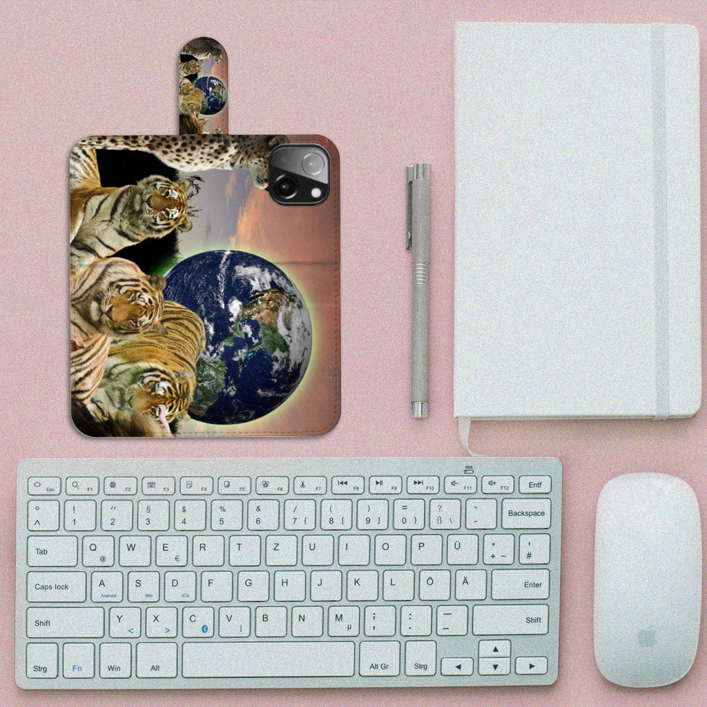 iPhone 13 Mini Telefoonhoesje met Pasjes Roofdieren