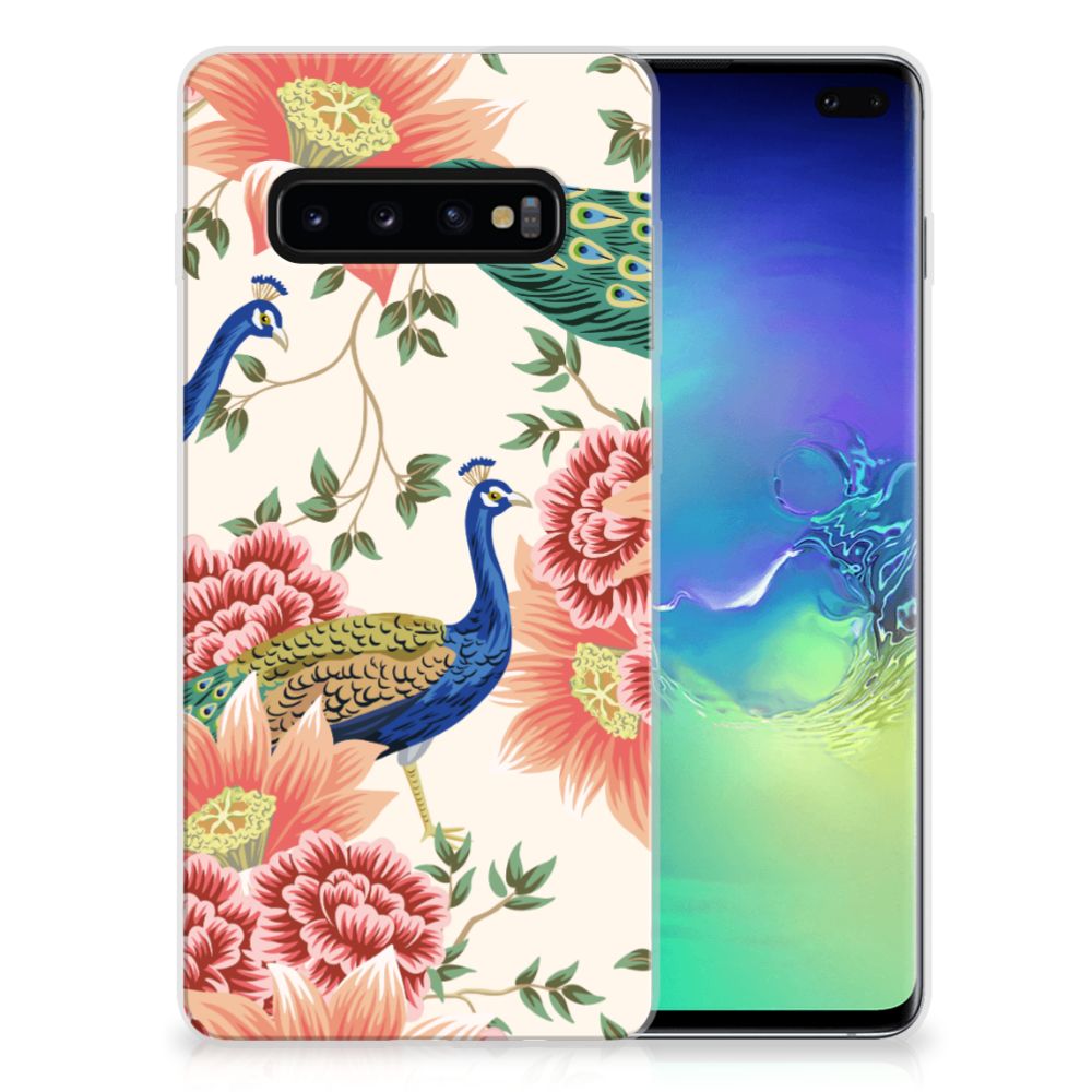 TPU Hoesje voor Samsung Galaxy S10 Plus Pink Peacock