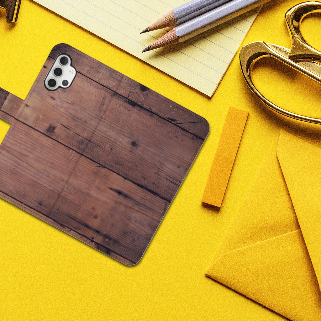Samsung Galaxy A32 4G Book Style Case Old Wood
