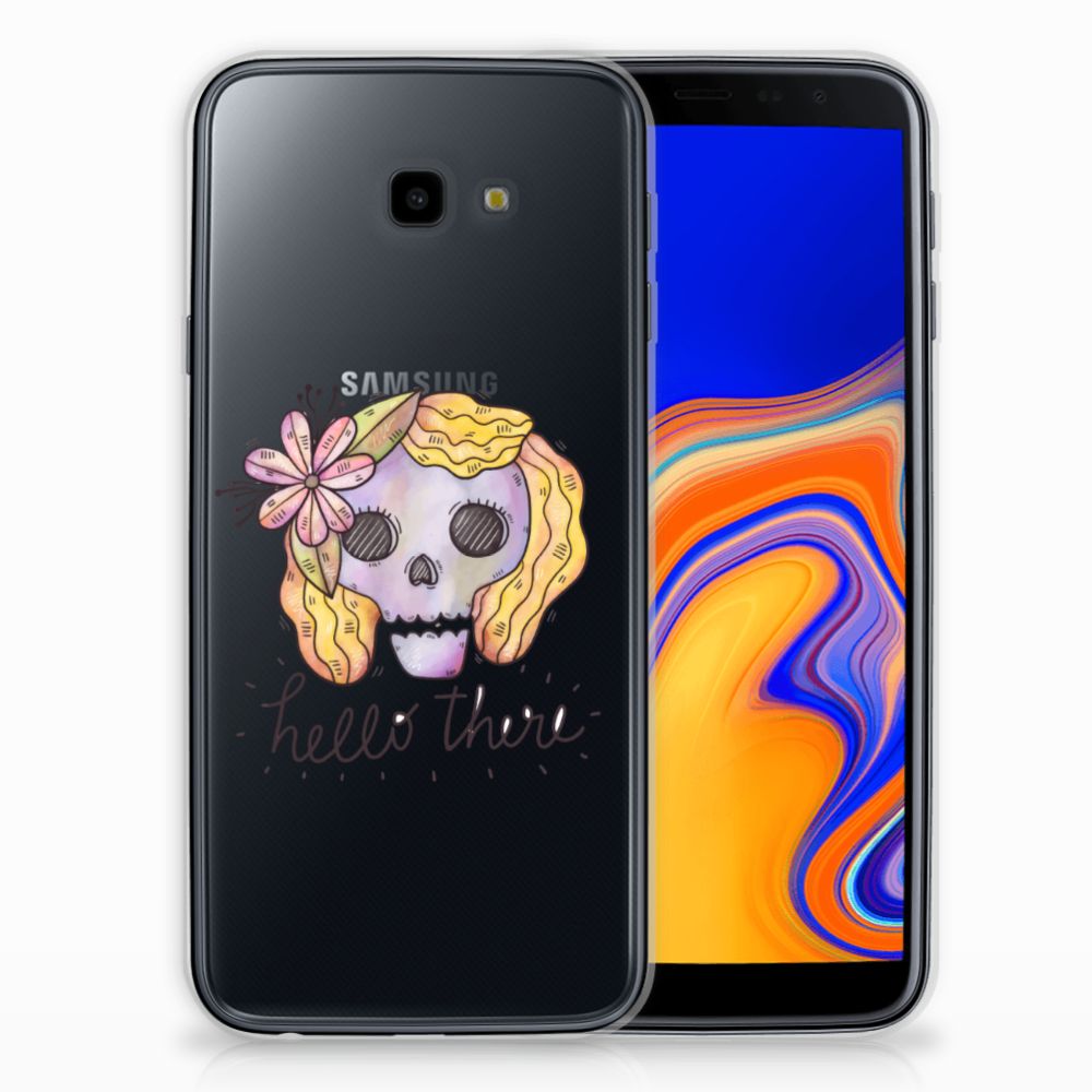 Silicone Back Case Samsung Galaxy J4 Plus (2018) Boho Skull