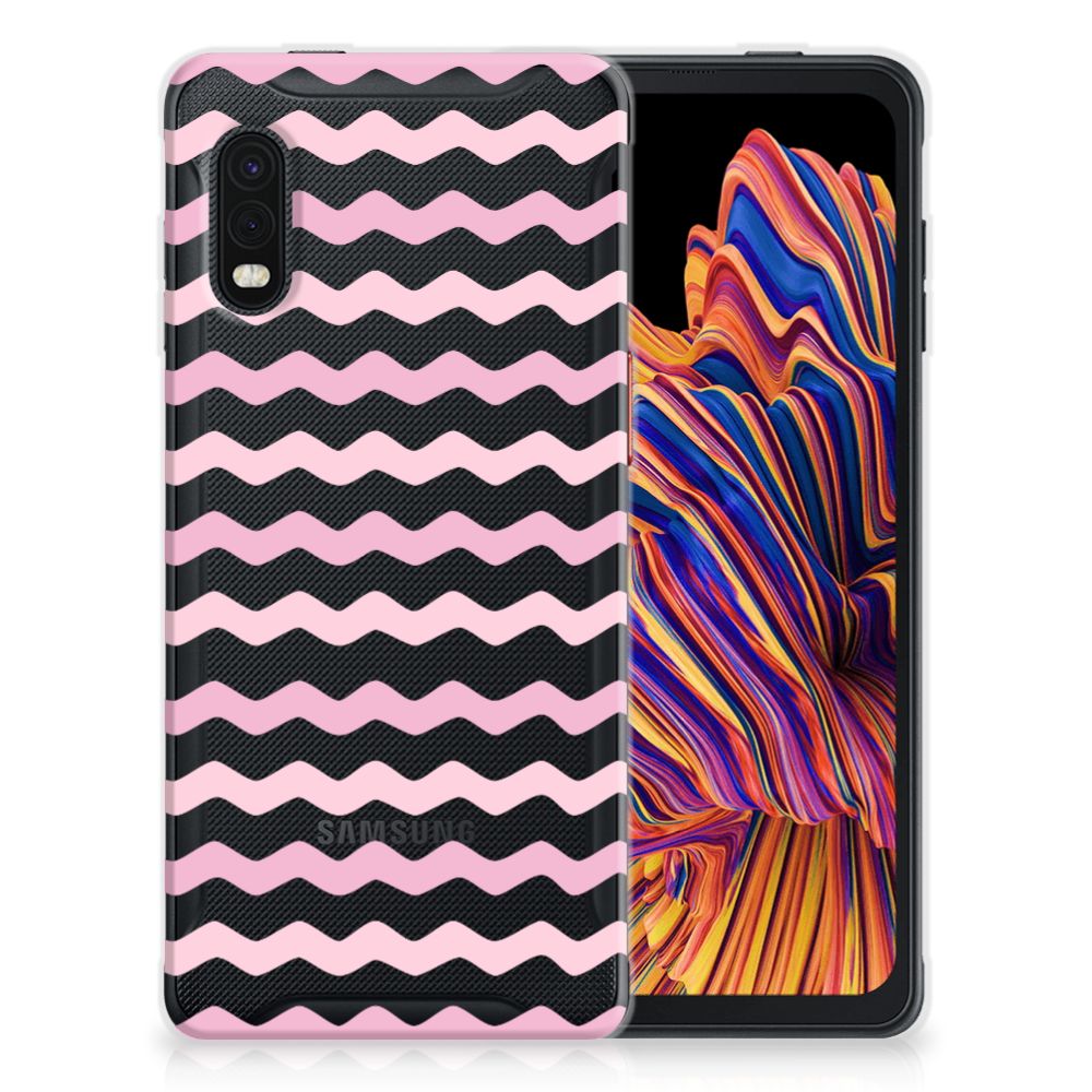 Samsung Xcover Pro TPU bumper Waves Roze