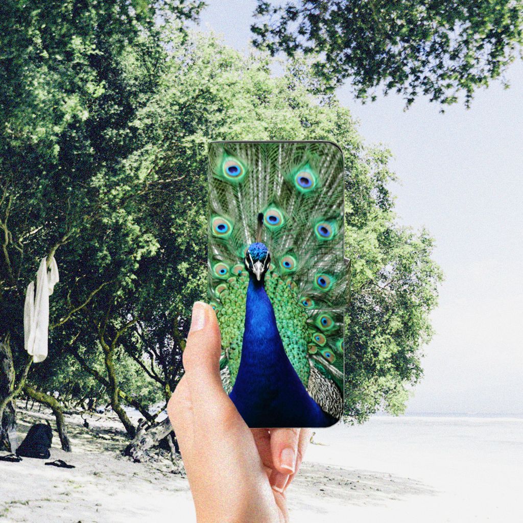 Motorola Moto G32 Telefoonhoesje met Pasjes Pauw