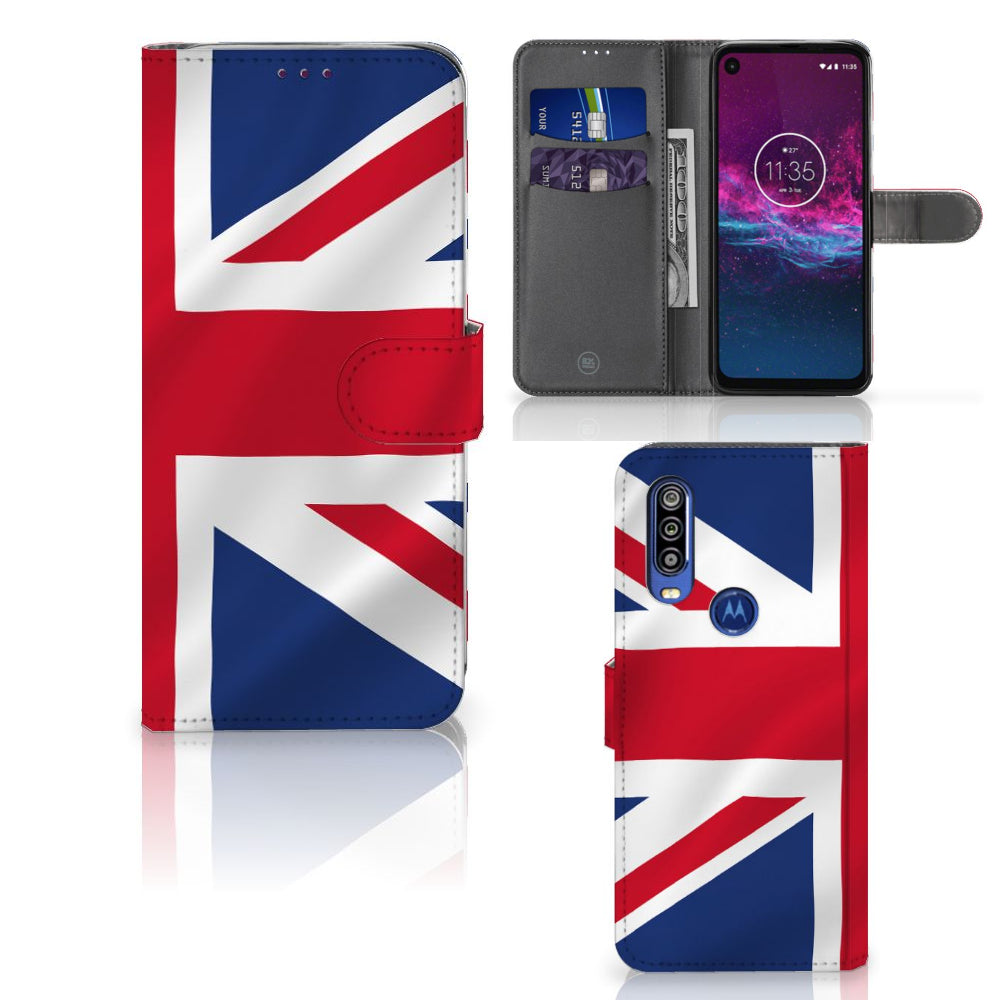 Motorola One Action Bookstyle Case Groot-Brittannië