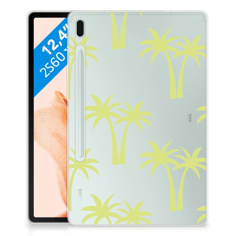 Samsung Galaxy Tab S7FE Siliconen Hoesje Palmtrees - B2C Telecom