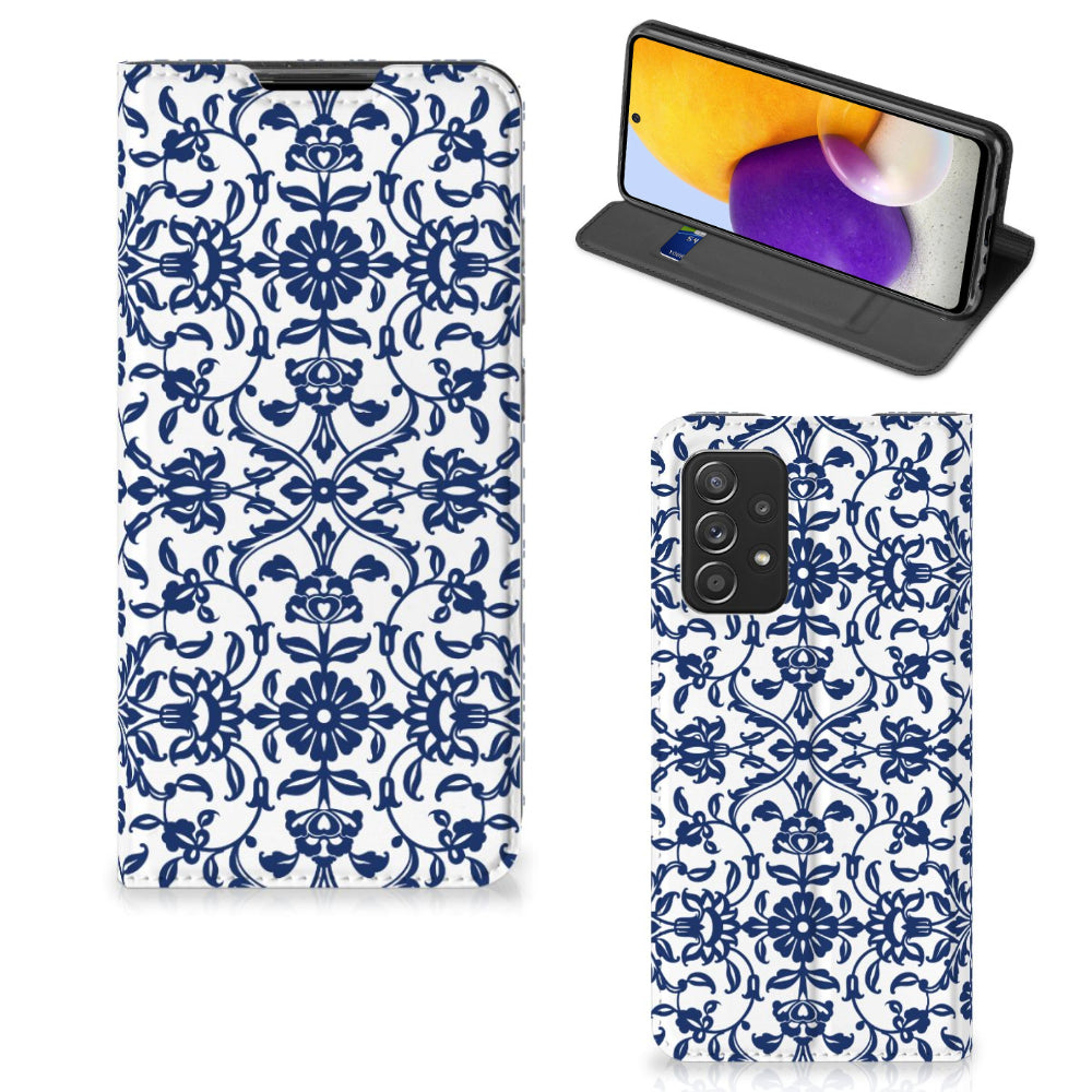 Samsung Galaxy A72 (5G/4G) Smart Cover Flower Blue