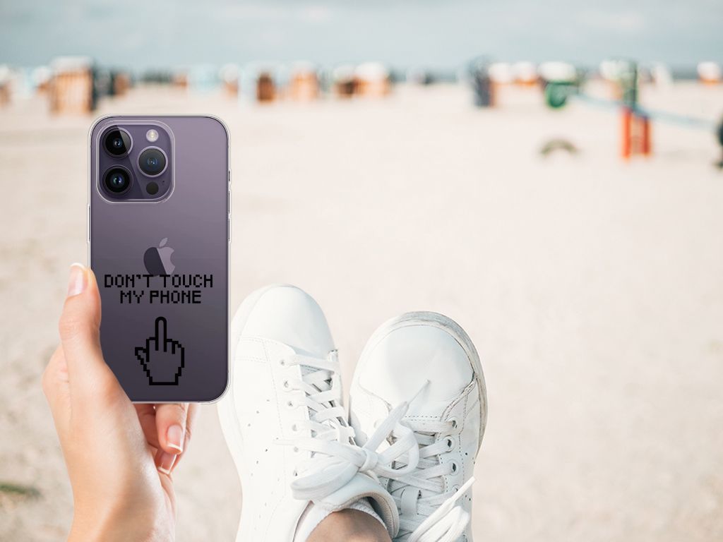 Apple iPhone 14 Pro Silicone-hoesje Finger Don't Touch My Phone B2C Telecom
