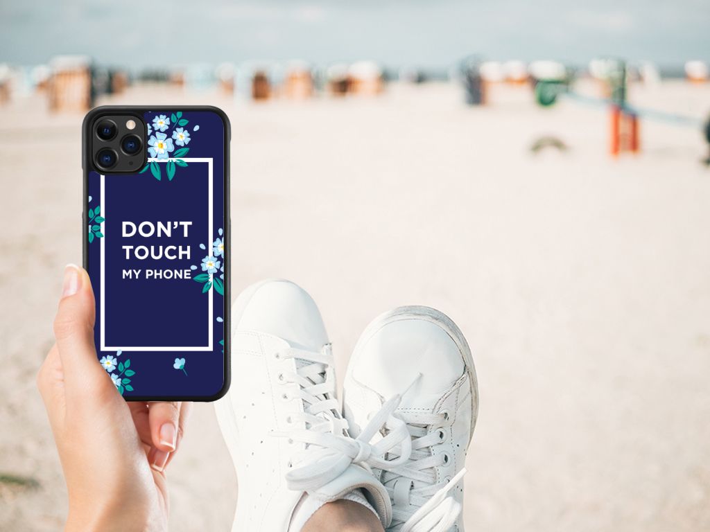 Apple iPhone 11 Pro Max TPU Hoesje Flowers Blue DTMP B2C Telecom