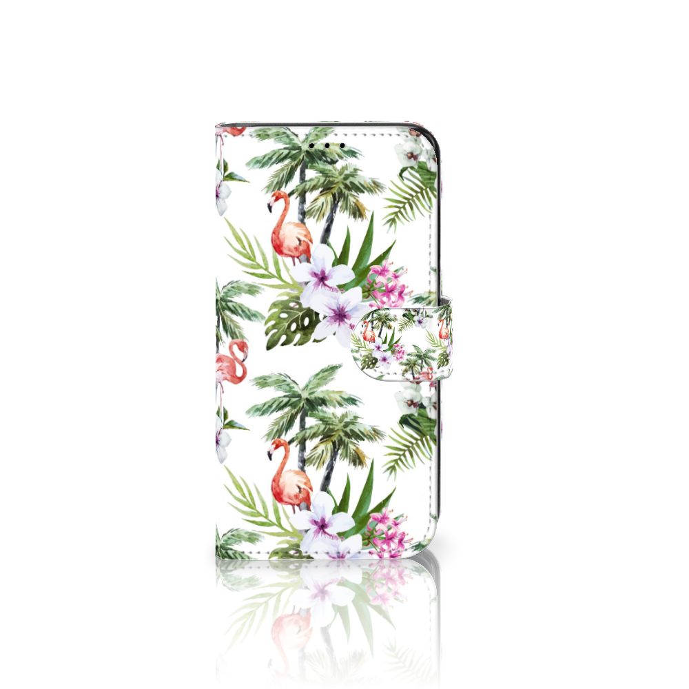 Samsung Galaxy S7 Edge Telefoonhoesje met Pasjes Flamingo Palms