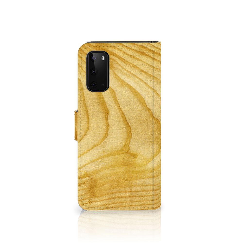 Samsung Galaxy S20 Book Style Case Licht Hout