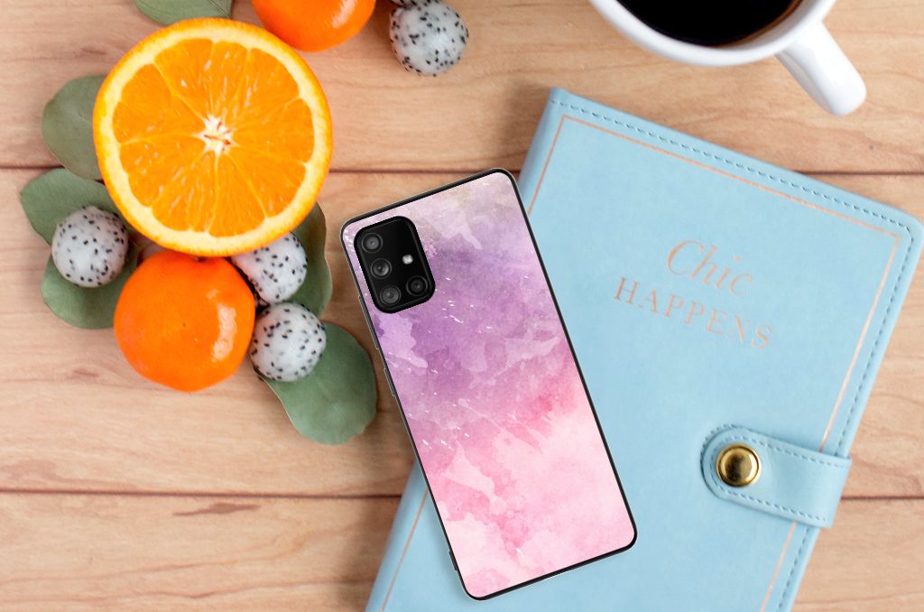 Kleurrijke Telefoonhoesje Samsung Galaxy A71 Pink Purple Paint B2C Telecom