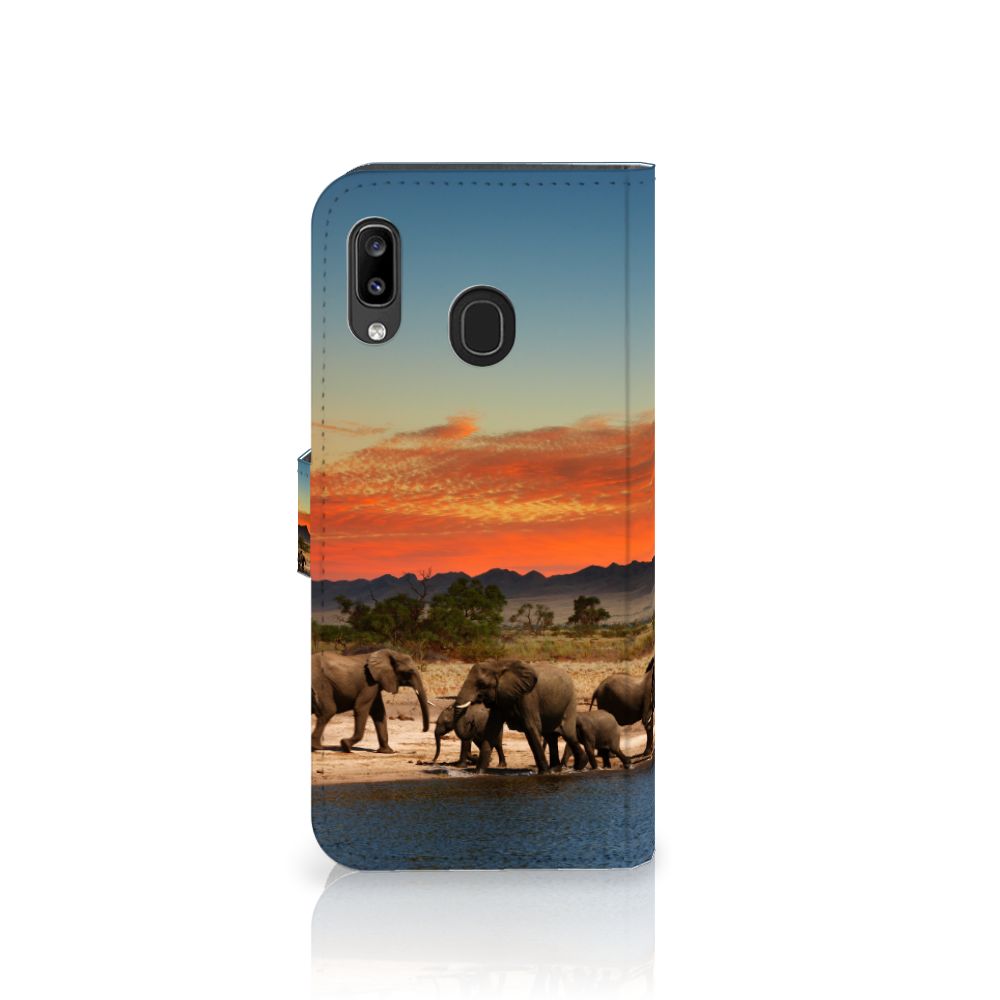 Samsung Galaxy A30 Telefoonhoesje met Pasjes Olifanten