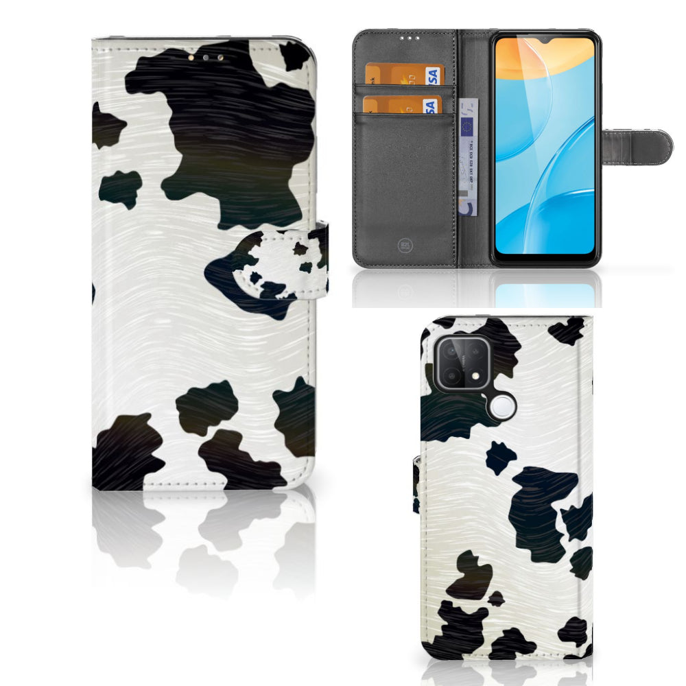 OPPO A15 Telefoonhoesje met Pasjes Koeienvlekken