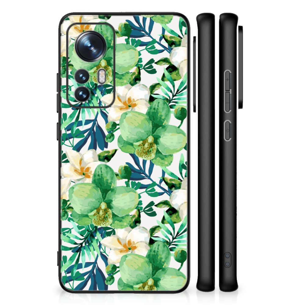 Xiaomi 12 | 12X Bloemen Hoesje Orchidee Groen