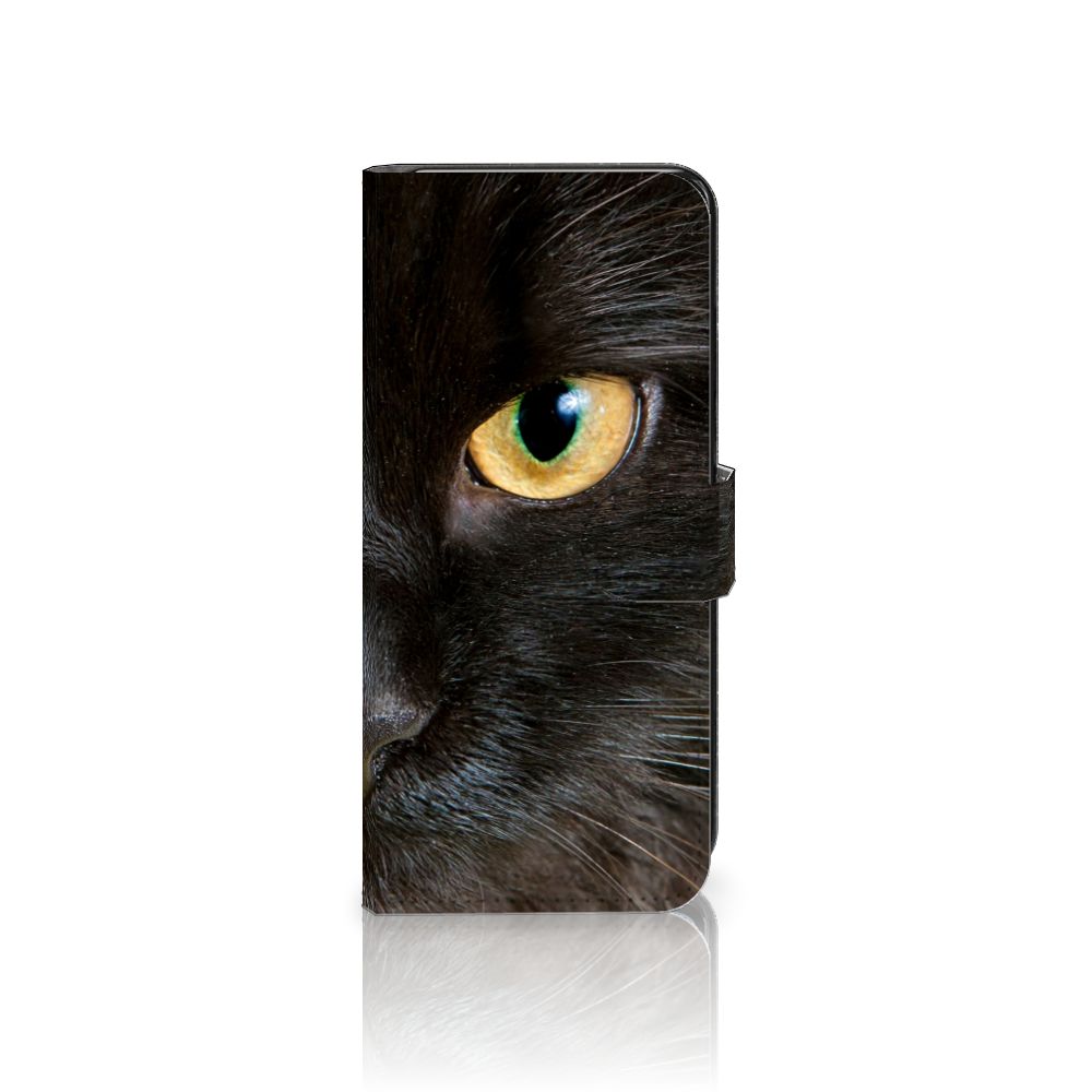 Motorola Moto G72 Telefoonhoesje met Pasjes Zwarte Kat