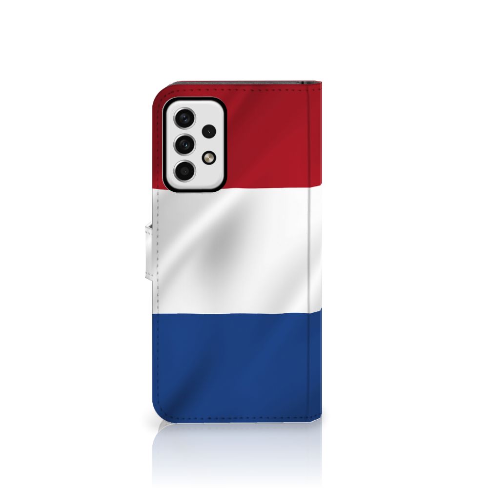 Samsung Galaxy A23 Bookstyle Case Nederlandse Vlag met artistiek ontwerp van de Nederlandse vlag