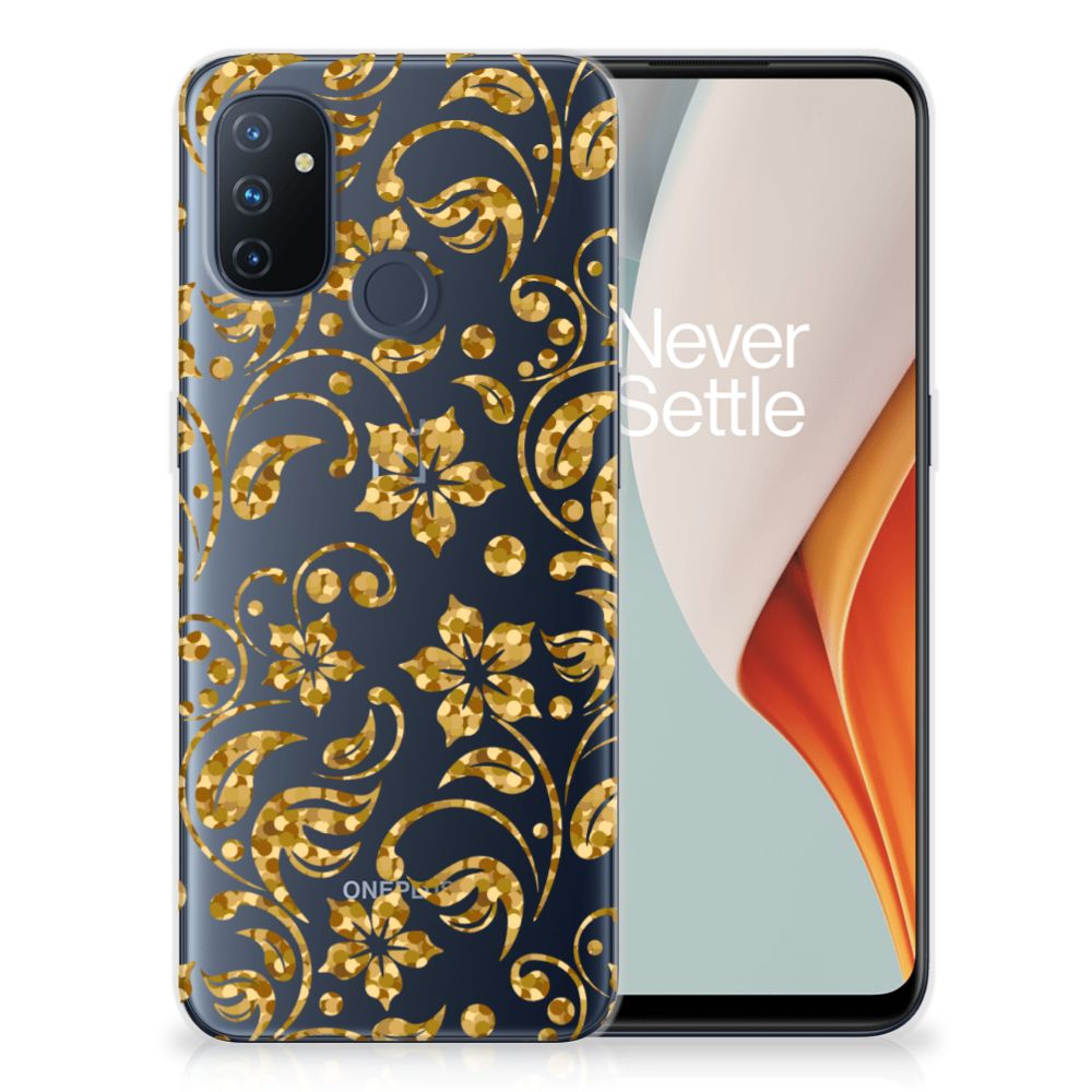 OnePlus Nord N100 TPU Case Gouden Bloemen