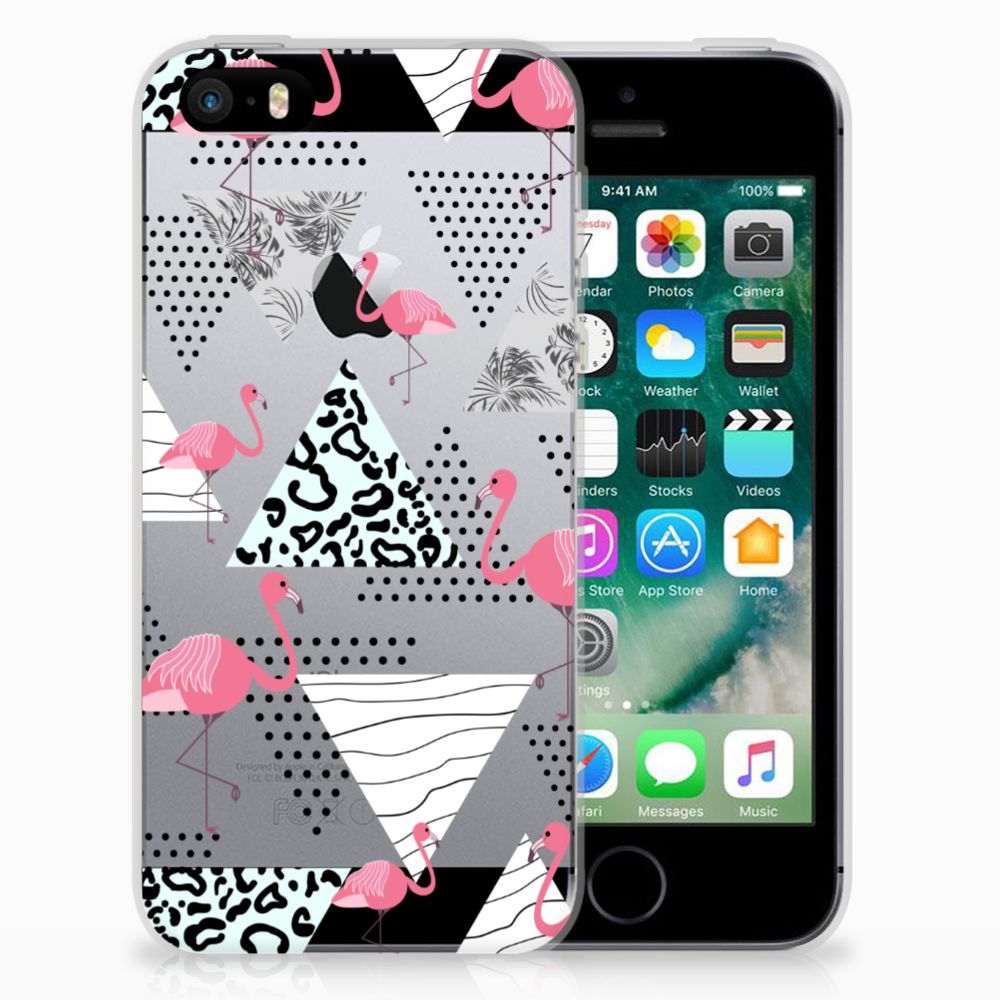 Apple iPhone SE | 5S TPU Hoesje Flamingo Triangle