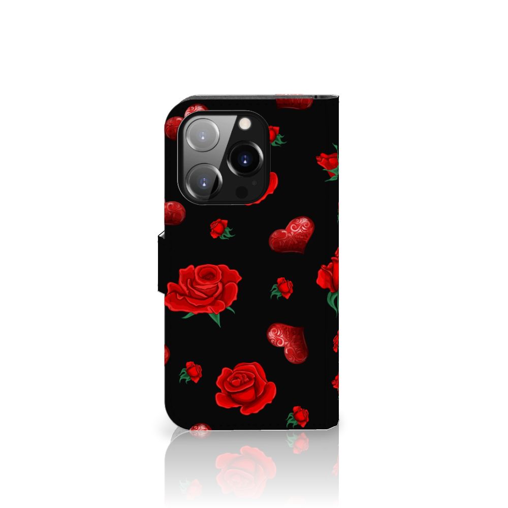 iPhone 14 Pro Leuk Hoesje Valentine met rozen en hartjes design 🌹
