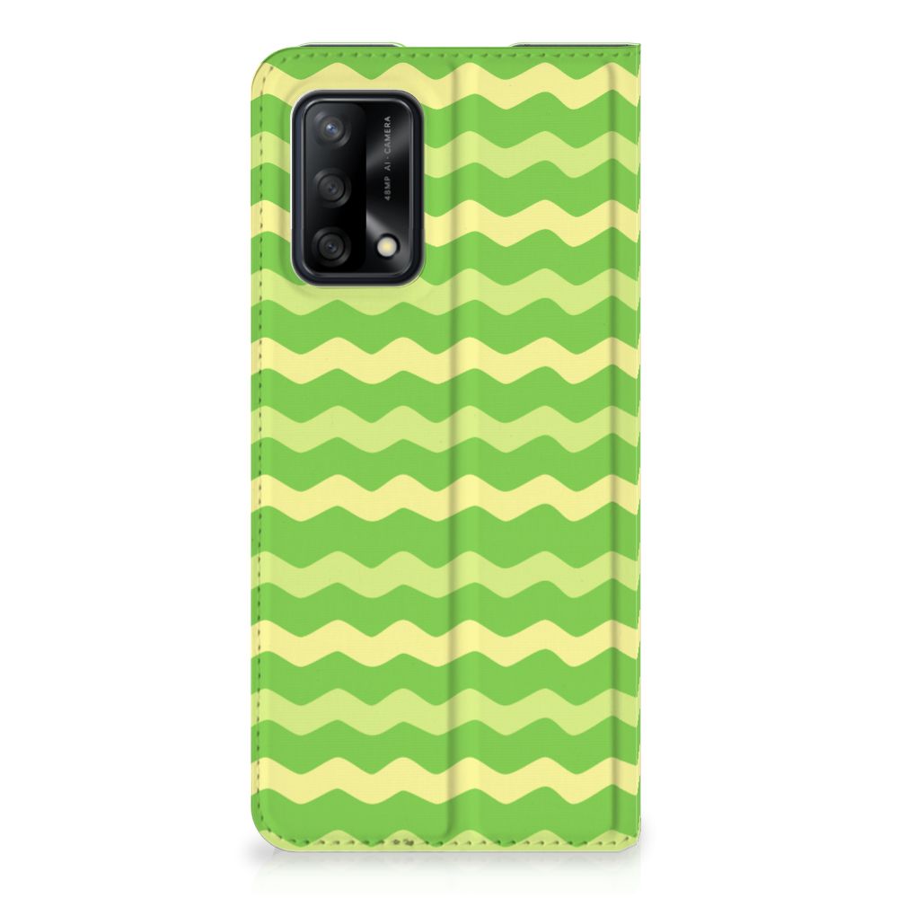 OPPO A74 4G Hoesje met Magneet Waves Green - B2C Telecom