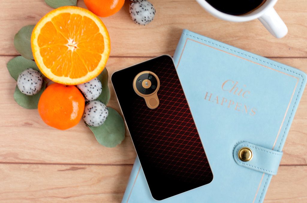 Nokia 5.3 TPU bumper Geruit Rood B2C Telecom