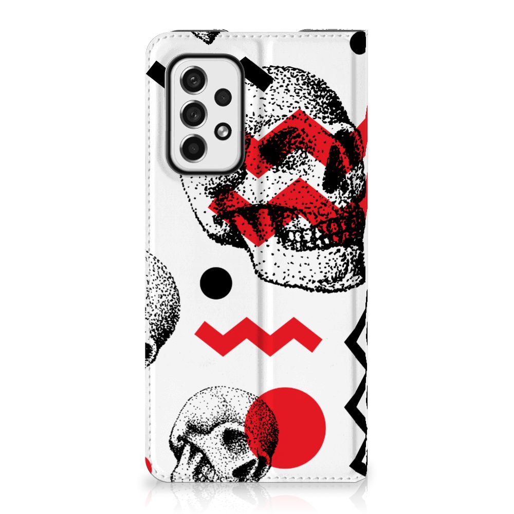 Mobiel BookCase Samsung Galaxy A73 Skull Red - B2C Telecom