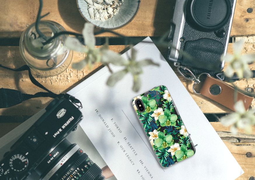 Apple iPhone X | Xs TPU Case Orchidee Groen