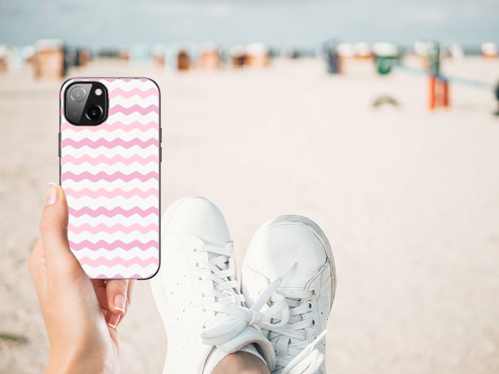 Apple iPhone 13 Back Case Waves Roze B2C Telecom