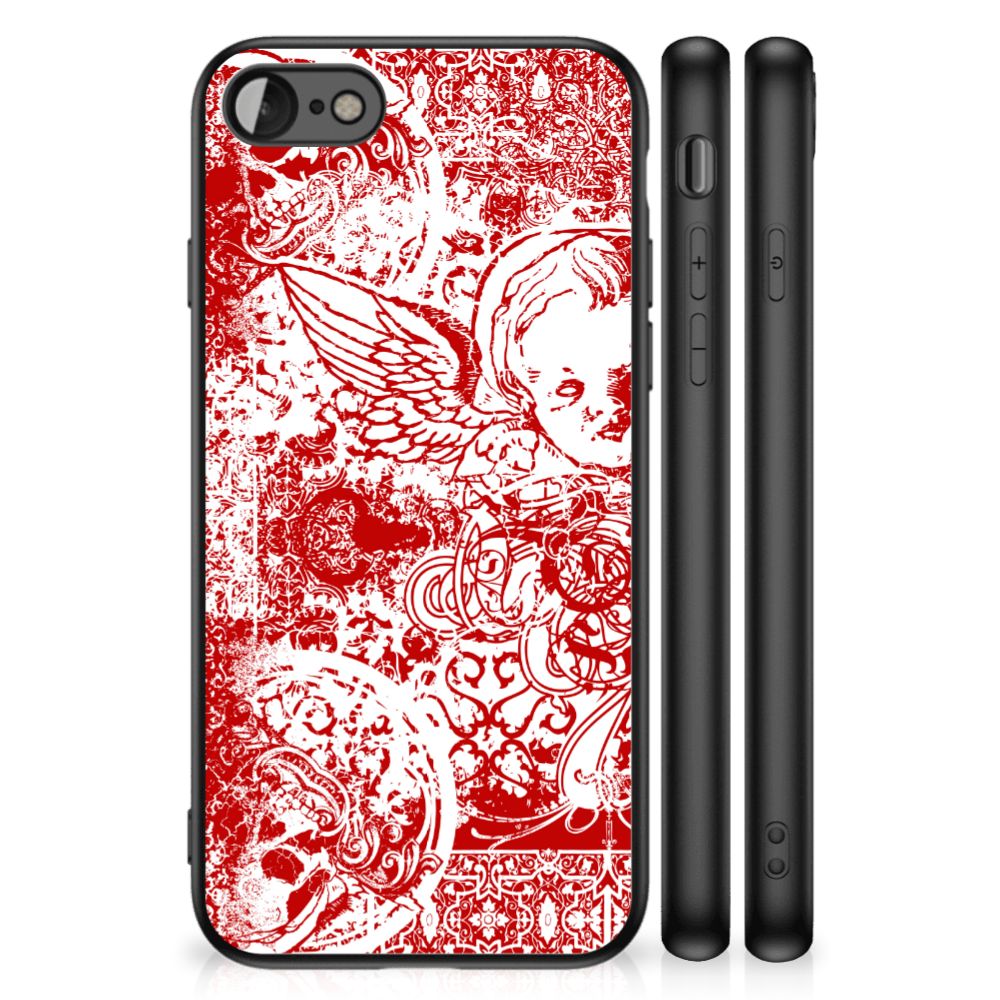 Telefoonhoesje iPhone SE 2022 | SE 2020 | 7/8 Angel Skull Rood met opvallend design en bescherming voor Apple iPhone.