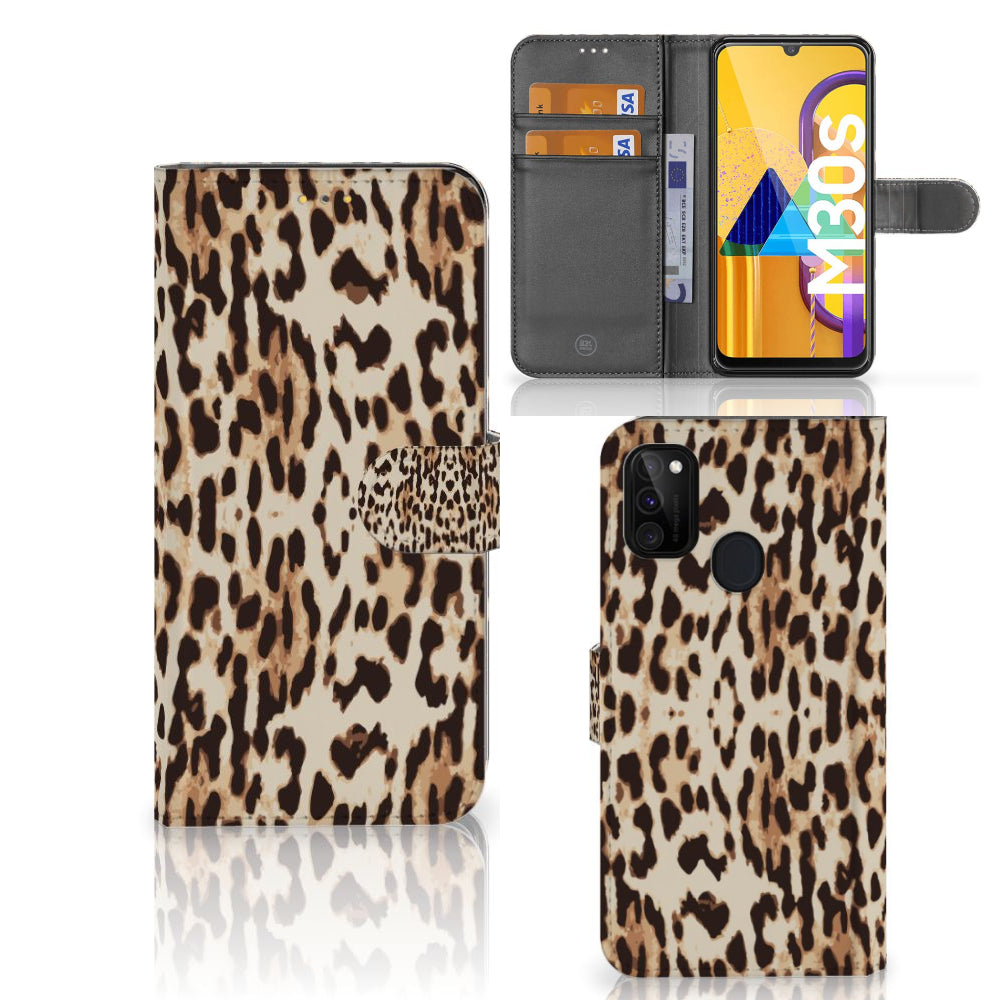 Samsung Galaxy M21 | M30s Telefoonhoesje met Pasjes Leopard
