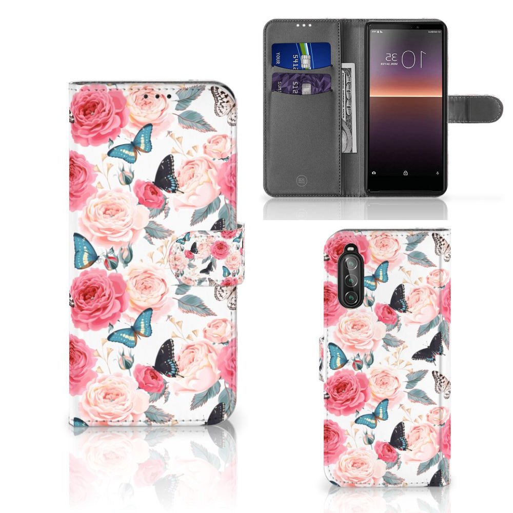 Sony Xperia 10 II Hoesje Butterfly Roses