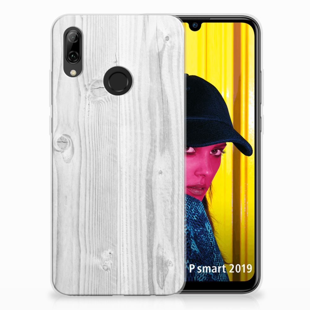 Huawei P Smart 2019 Bumper Hoesje White Wood