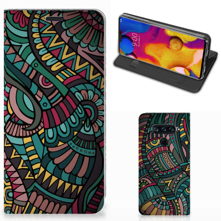 LG V40 Thinq Hoesje met Magneet Aztec