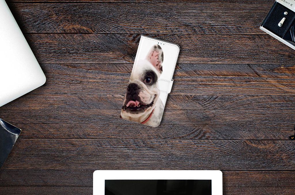 Motorola Moto G9 Plus Telefoonhoesje met Pasjes Franse Bulldog