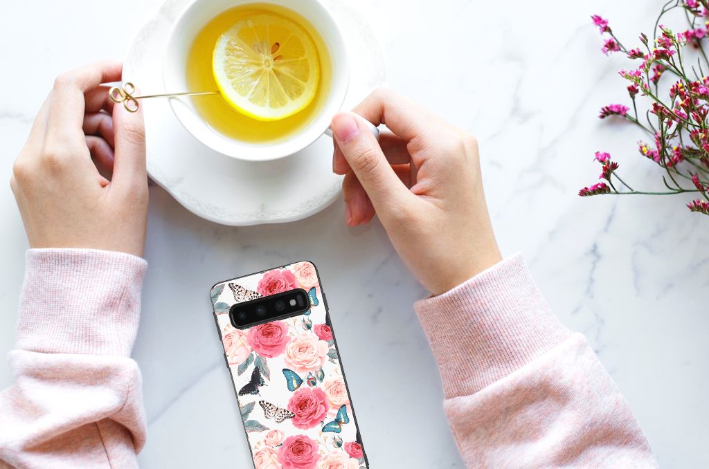 Samsung Galaxy S10 Skin Case Butterfly Roses B2C Telecom