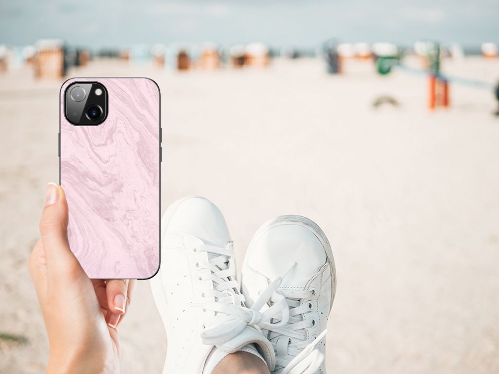 Apple iPhone 13 Marmeren Print Telefoonhoesje Marble Pink - Origineel Cadeau Vriendin B2C Telecom