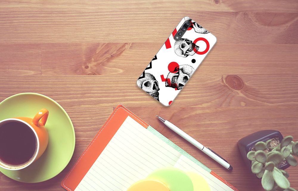 Silicone Back Case Huawei P20 Pro Skull Red