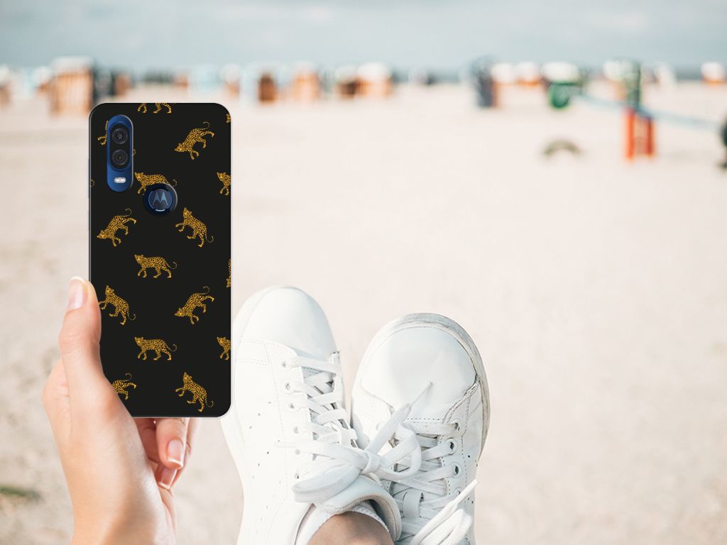 TPU Hoesje voor Motorola One Vision Leopards