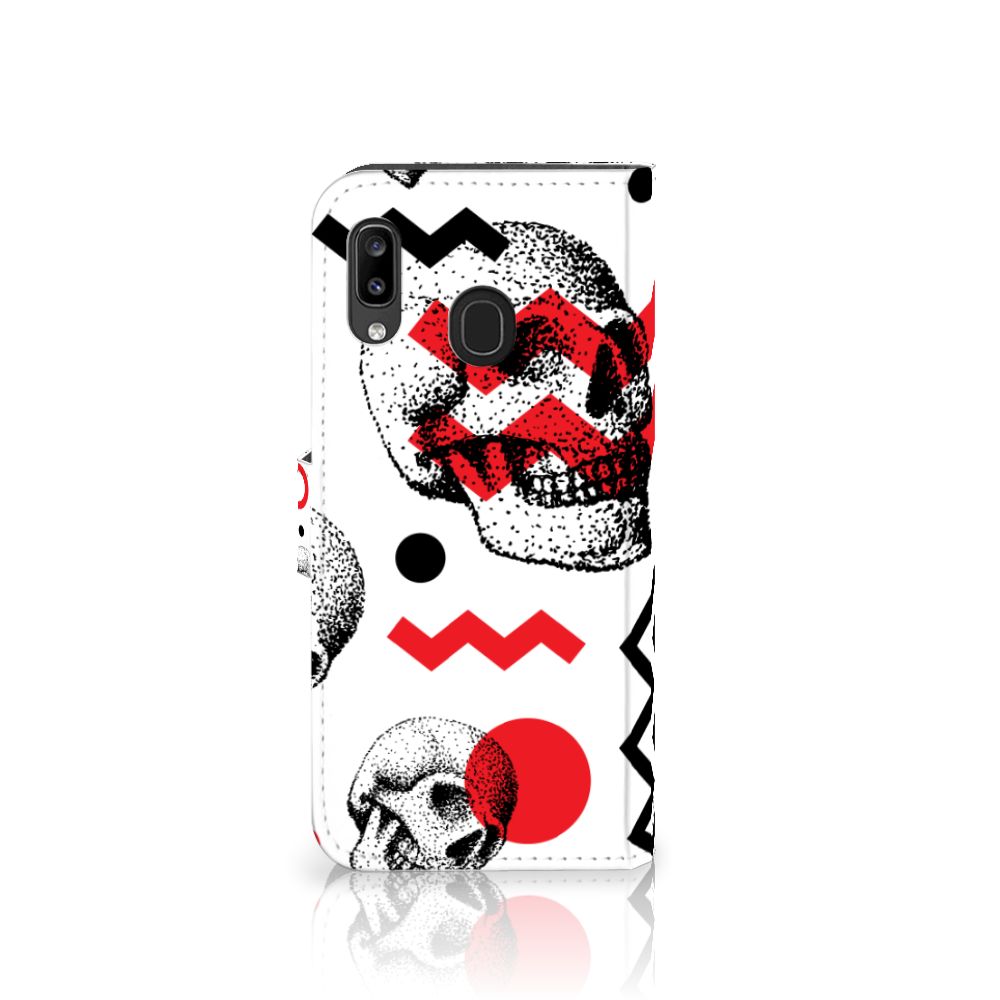 Telefoonhoesje met Naam Samsung Galaxy A30 Skull Red
