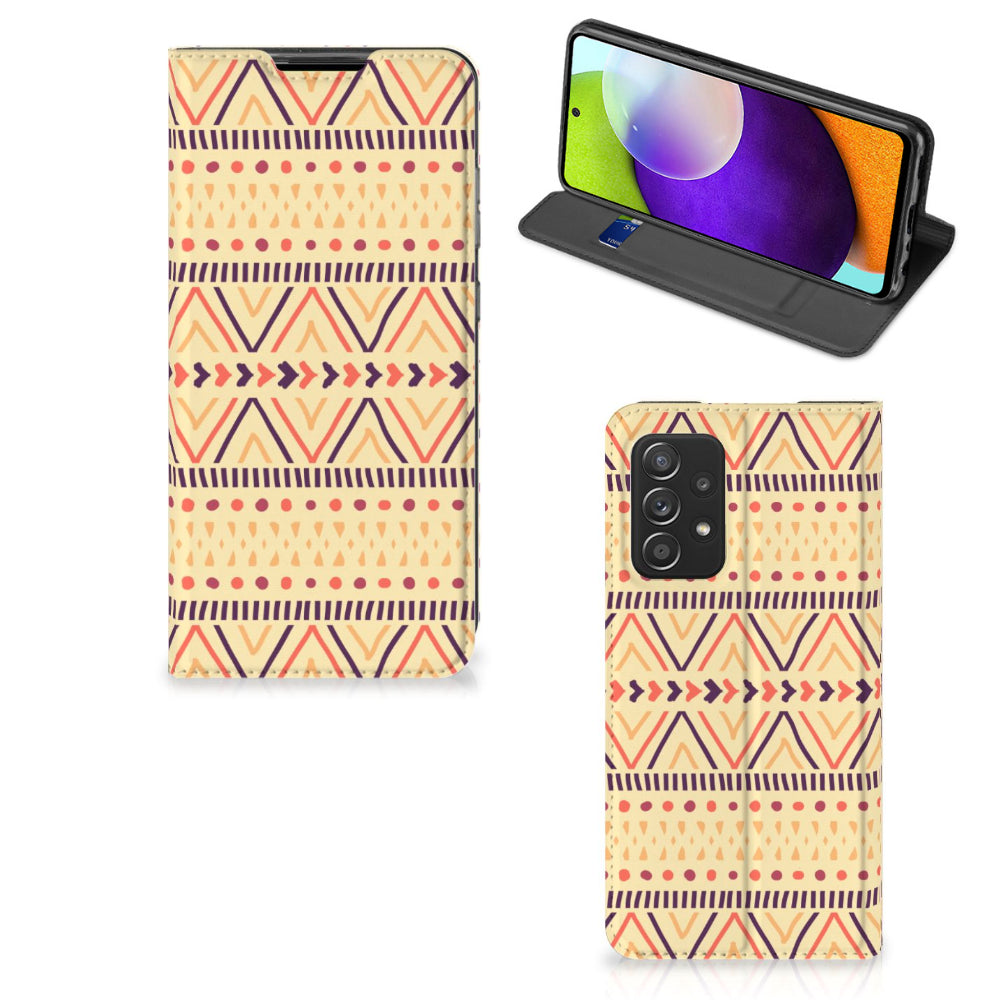 Samsung Galaxy A52 Hoesje met Magneet Aztec Yellow