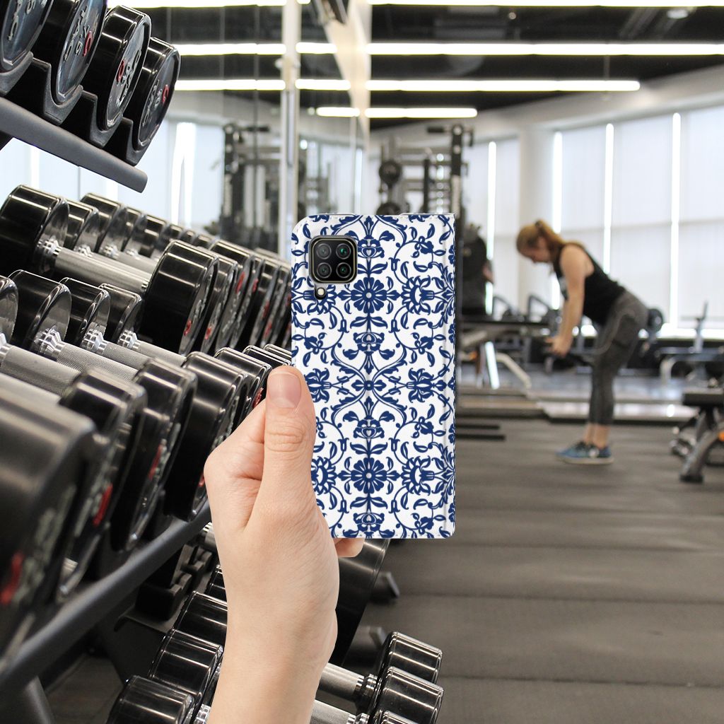 Huawei P40 Lite Smart Cover Flower Blue - B2C Telecom