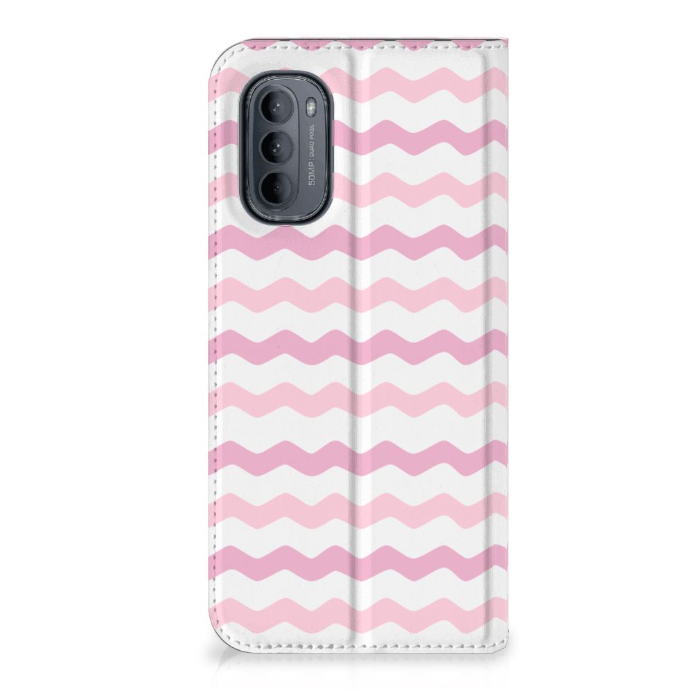 Motorola Moto G31 | G41 Hoesje met Magneet Waves Roze - B2C Telecom