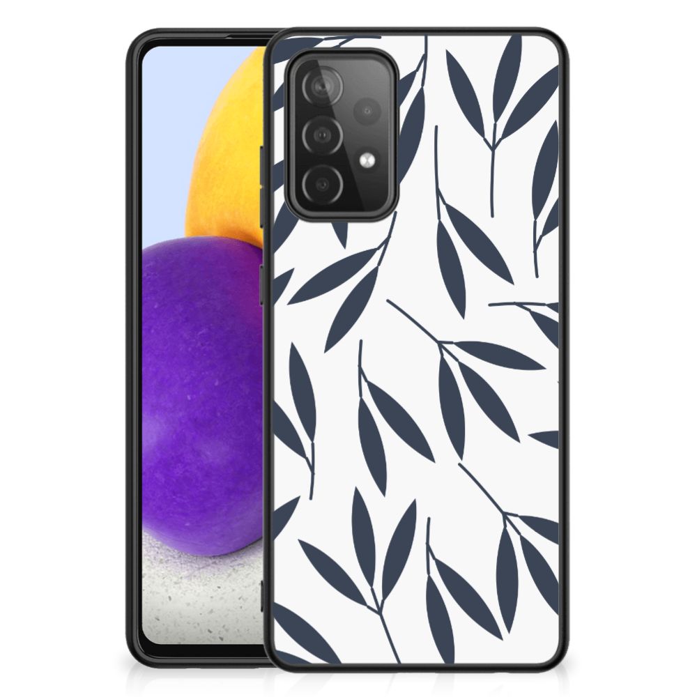 Samsung Galaxy A72 (5G/4G) Bloemen Hoesje Leaves Blue