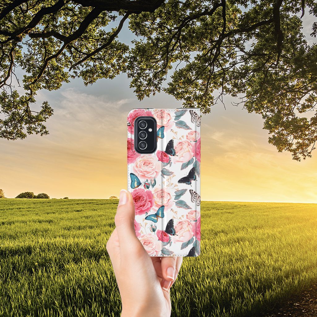 Samsung Galaxy M52 Smart Cover Butterfly Roses - B2C Telecom