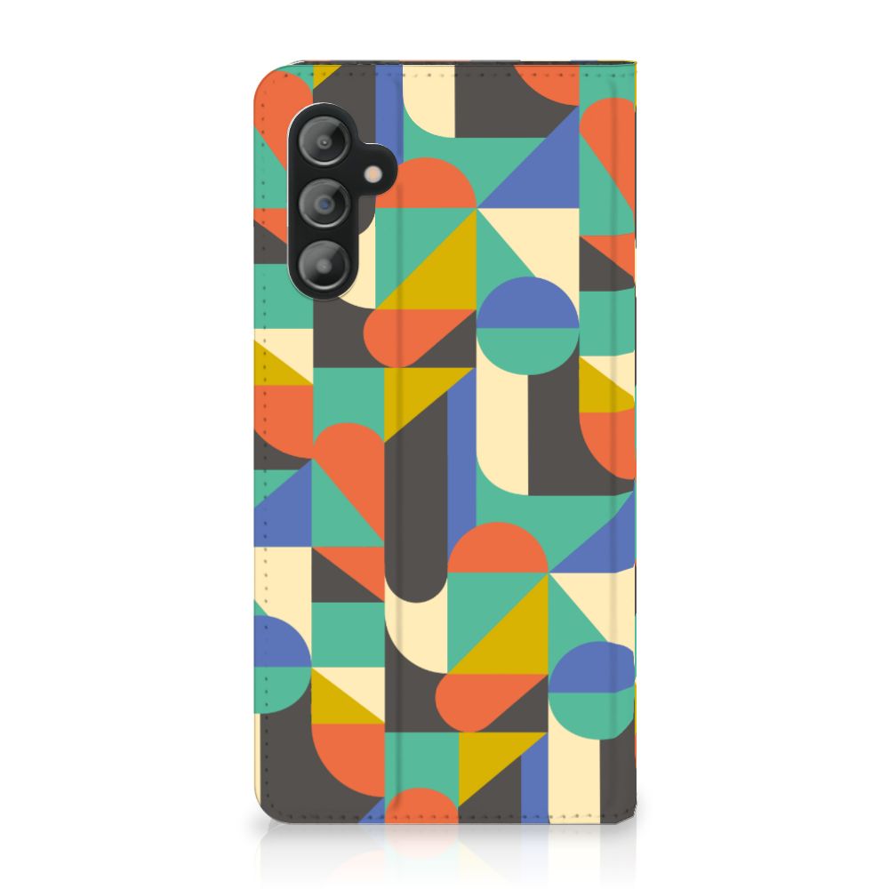 Samsung Galaxy A14 5G Hoesje met Magneet Funky Retro in kleurrijk geometrisch design