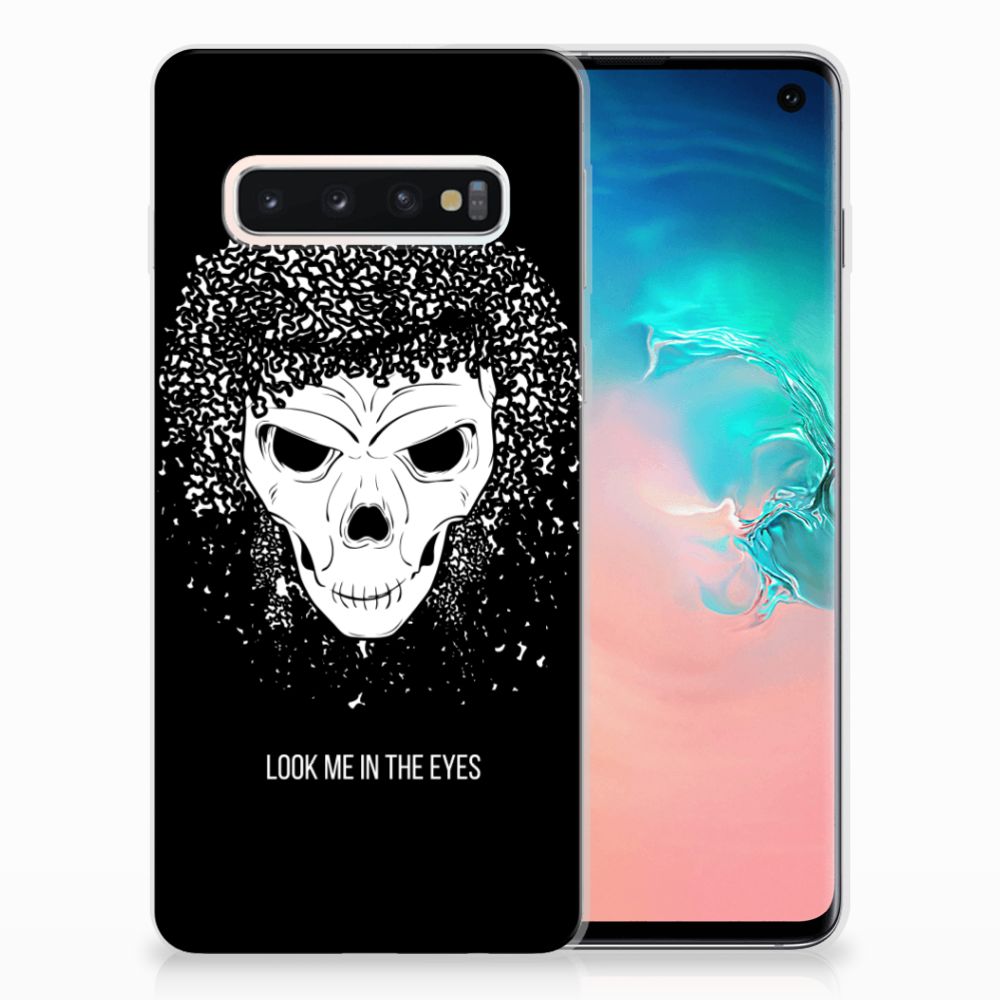 Silicone Back Case Samsung Galaxy S10 Skull Hair