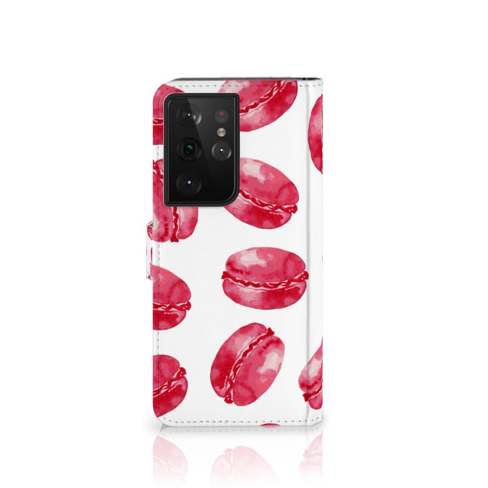 Samsung Galaxy S21 Ultra Book Cover Pink Macarons