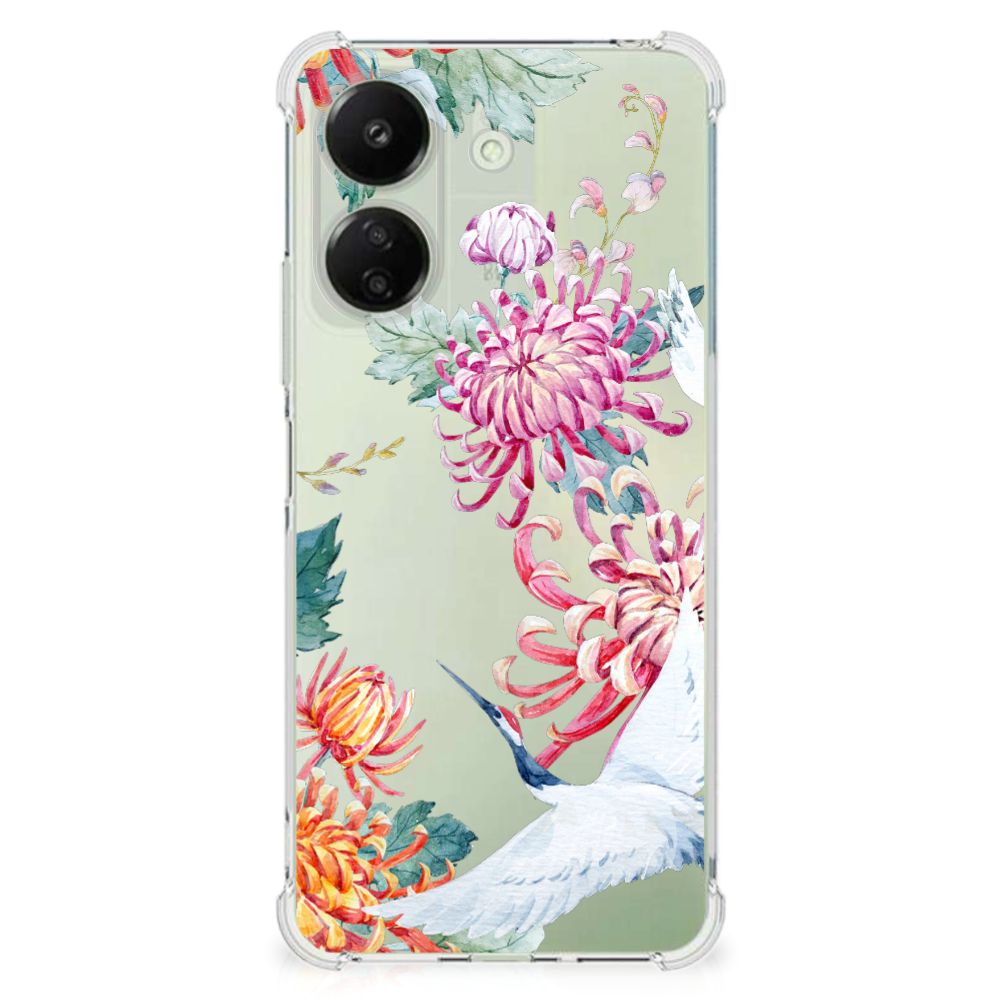Xiaomi Redmi 13C 4G Case Anti-shock Bird Flowers